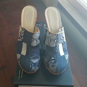 Coach Eva denim mules